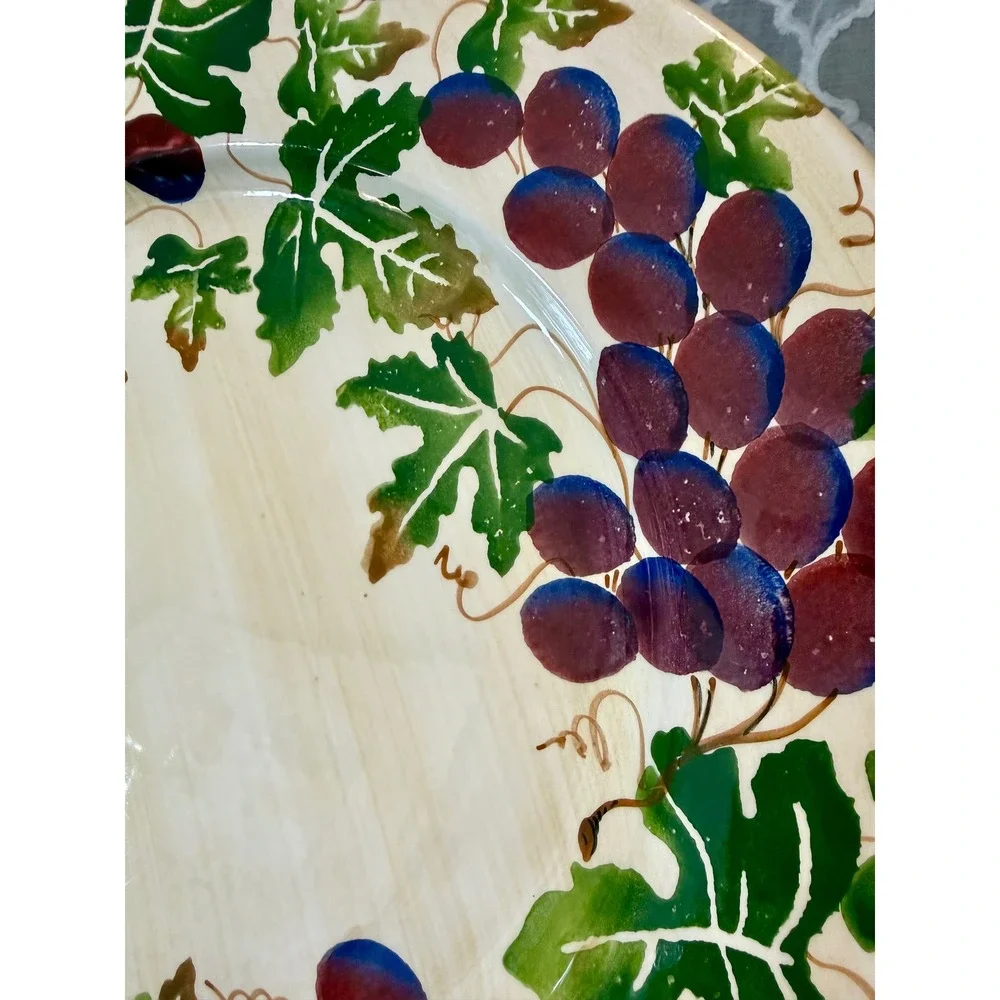 La Ceramica VBC Nove Italy Grape Vine Charger Plate and Serving Bowl Set Tuscan